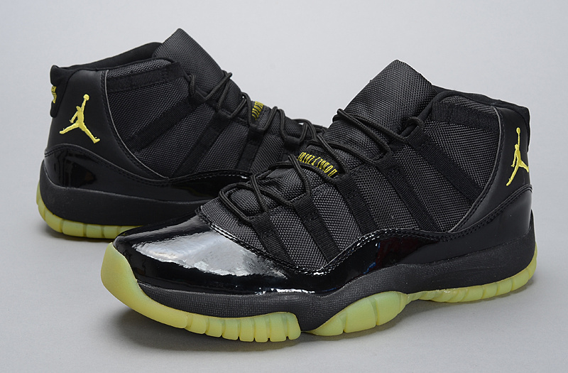 black and yellow jordans 11