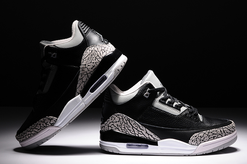 black and white jordans 3