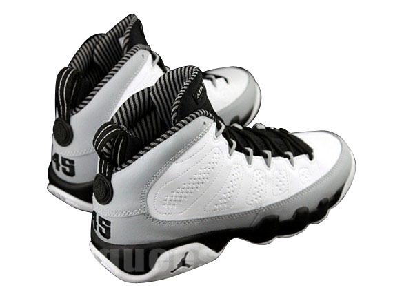 2014 Air Jordan 9 Retro White Black Grey Shoes - Click Image to Close