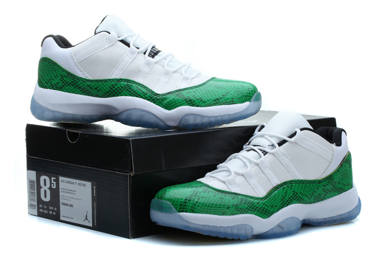 Nike Jordan 11 Low Basketball Shoes White Green