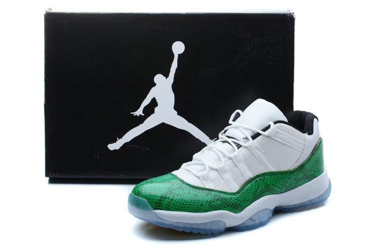 Nike Jordan 11 Low Basketball Shoes White Green