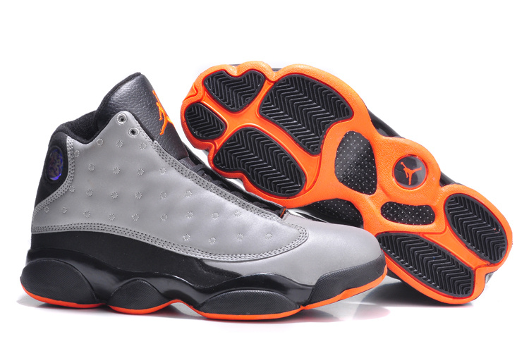 orange and black jordan 13