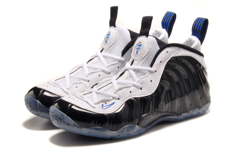 Nike Penny Hardaway Black White Blue Sole Shoes - Click Image to Close