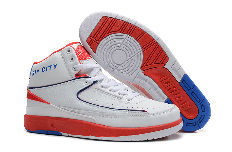 New Nike Air Jordan 2 Basketball Shoes White Red Blue