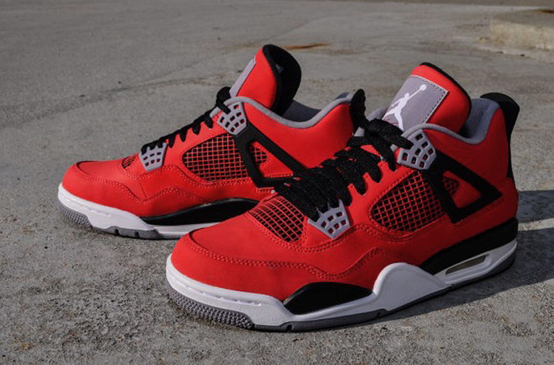 2014 Retro Jordan 4 Toro Red Black White Basketball Shoes