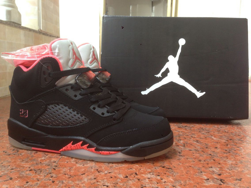 2014 Womens Jordan 5 Shoes Black Fire Red 2014 Womens Jordan 5 Shoes Black Fire Red