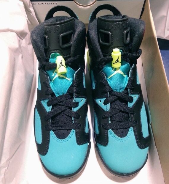 Nike Womens Jordan 6 Of Braizl World Cup GS Turbo Green Black Shoes