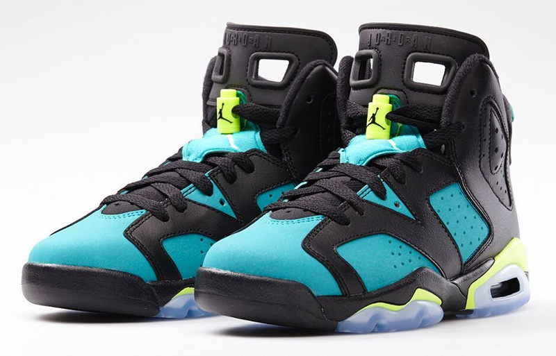 Nike Womens Jordan 6 Of Braizl World Cup GS Turbo Green Black Shoes