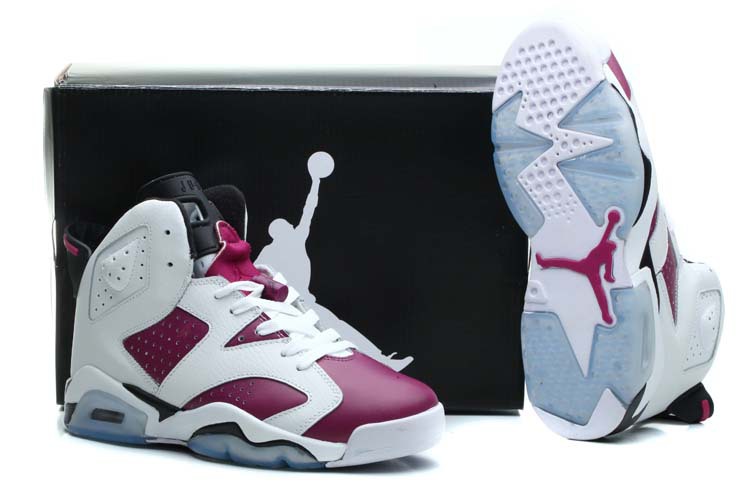 Nike Womens Jordan 6 White Pink Shoes