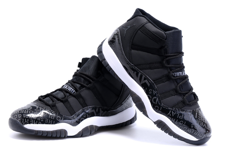 2015 Nike Air Jordan 11 Retro Charity Black Shoes