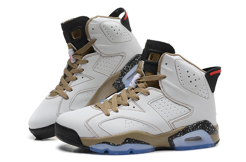 2015 Nike Air Jordan 6 Retro White Coffe Black Shoes