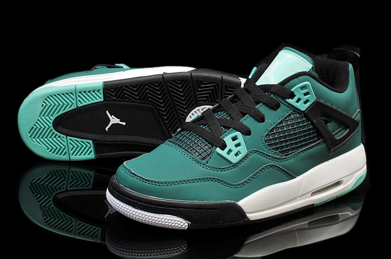 2015 Jordan 4 Retro Shoes Green Black White