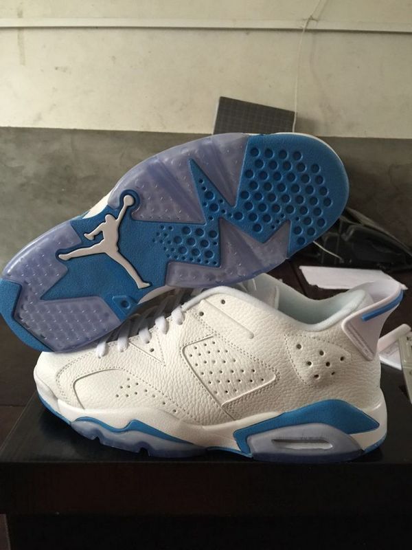 New Nike Air Jordan 6 Low White Baby Blue Shoes - Click Image to Close