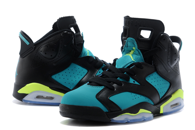 2015 Nike Air Jordan 6 Retro Black Blue Fluorscent - Click Image to Close