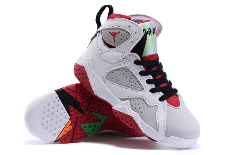 2015 Nike Kids Air Jordan 7 Retro White Grey Red Black Shoes 2015 Nike Kids Air Jordan 7 Retro White Grey Red Black Shoes