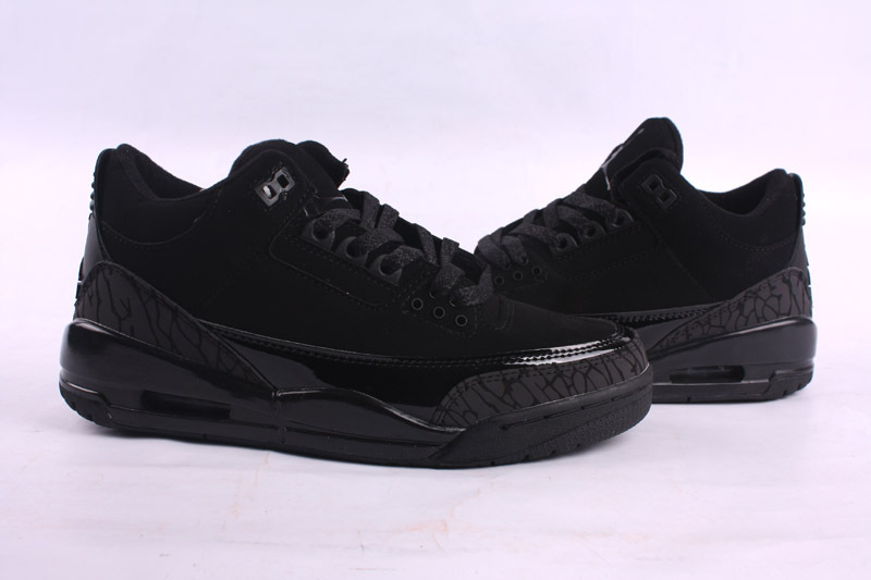 New 2015 Nike Air Jordan 3 Retro All Black Women's Shoes
