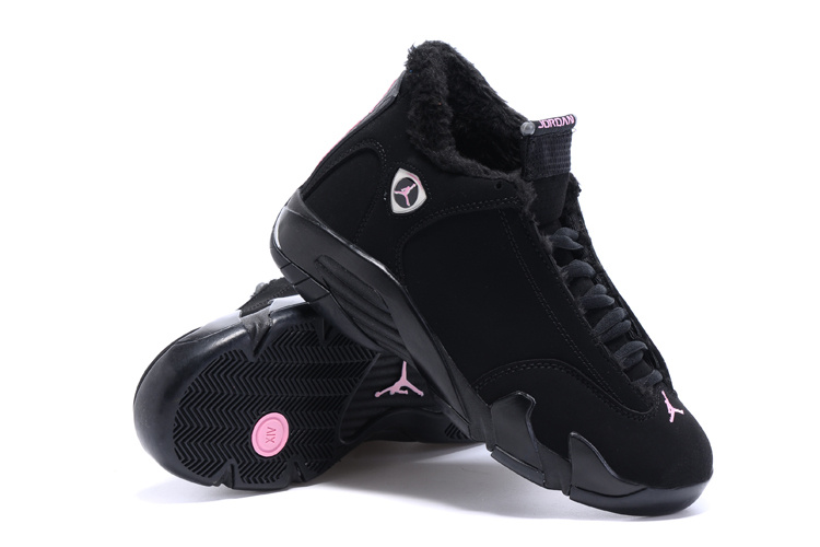 2015 Women Nike Air Jordan 14 Retro Wool All Black Shoes 2015 Women Nike Air Jordan 14 Retro Wool All Black Shoes
