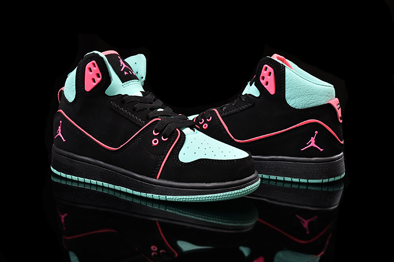 pink and black girl jordan shoes