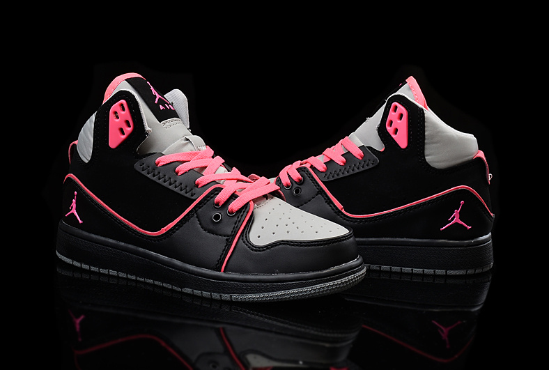 black and pink jordans womens