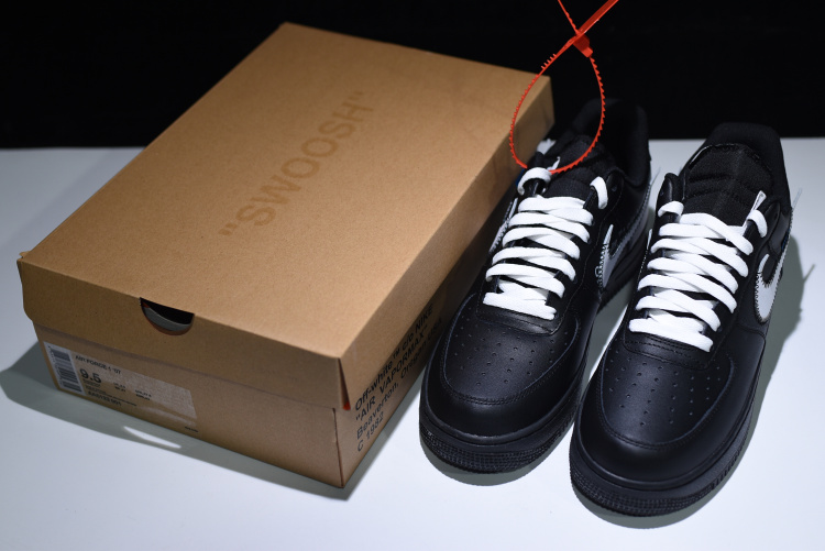 2018 off white x nike air force 1 07 black white - Click Image to Close