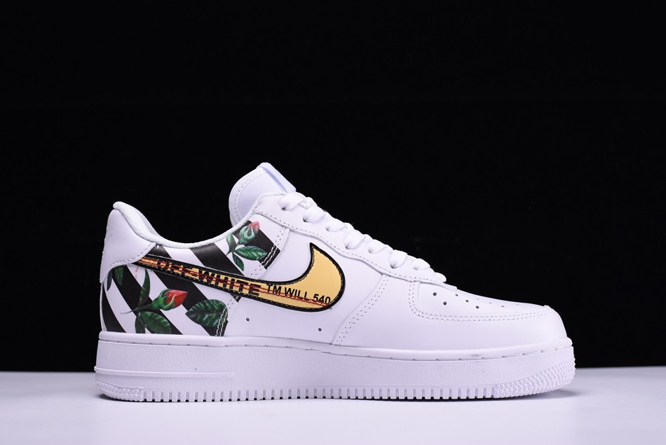 2018 off white x nike air force 1 low flower white for men and women