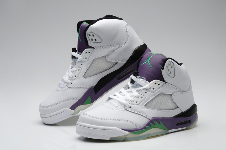 Air Jordan 5 Shoes White Purple For Women