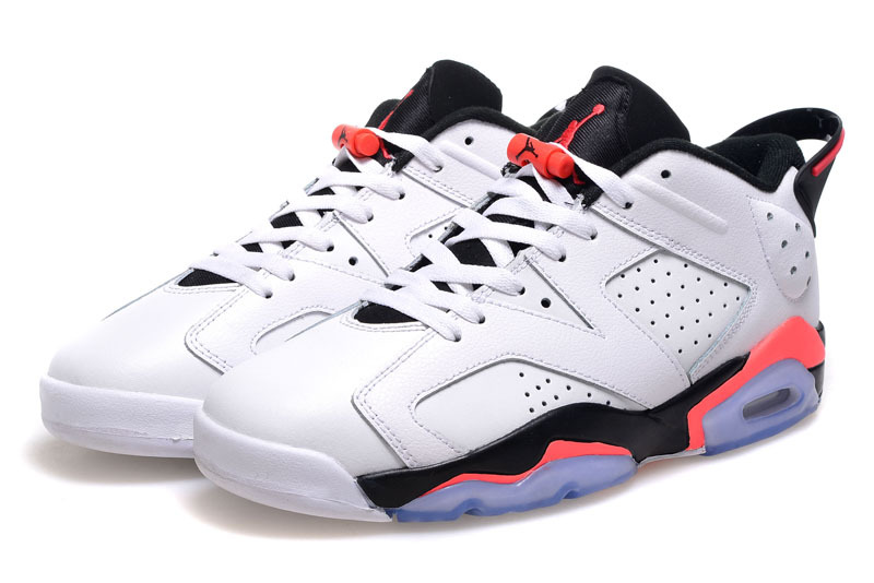 2015 Nike Air Jordan 6 Low Cut White Black Pink Shoes For Women