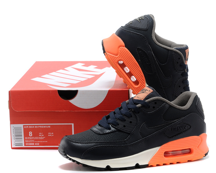 New Nike Air Max 90 Dark Blue Orange Shoes