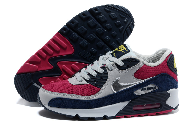 Nike Air Max 90 Grey Red Blue For Women
