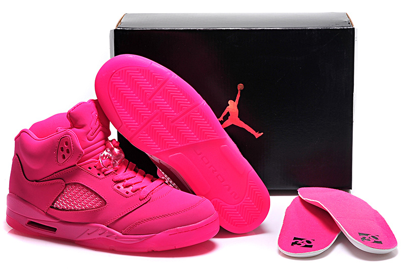 New Nike Air Jordan 5 All Pink Shoes For Women