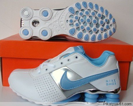 nike shox blue and silver