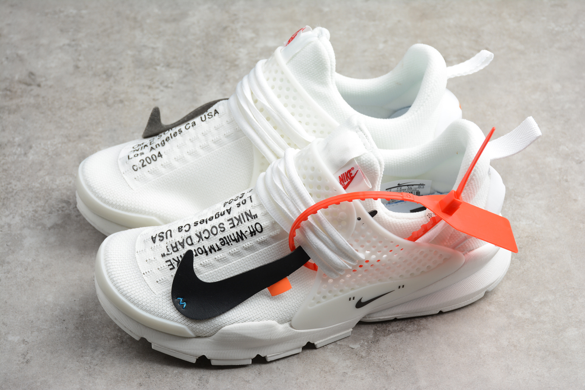 Custom Off White x Nike Sock Dart In White