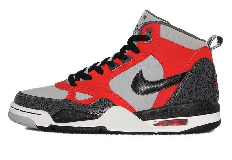 Nike Flight13 Mid Jordan 4 Red Grey Black Shoes - Click Image to Close