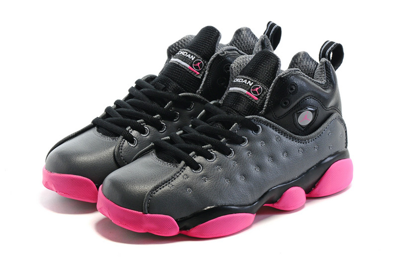 2016 Nike Jordan Team 2 GS Black Grey Pink