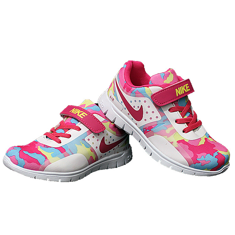 Kids Nike Air Force Strap Red Blue Colorful Shoes