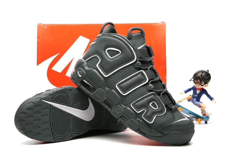 Kids Nike Air More Uptempo All Black Shoes