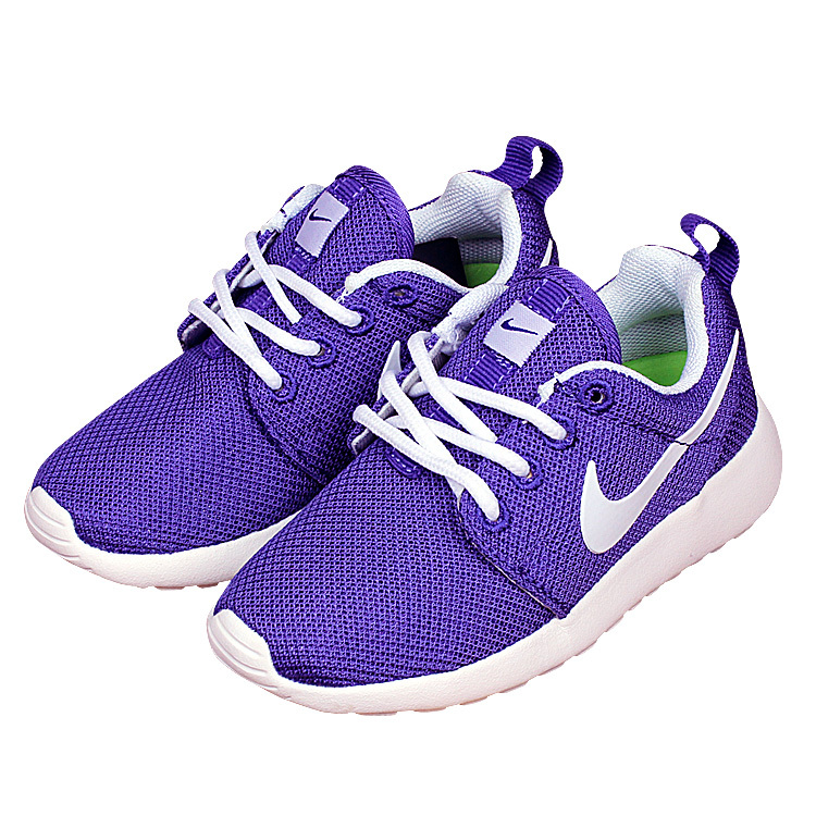 Kids Nike Roshe Run Purple White Shoes