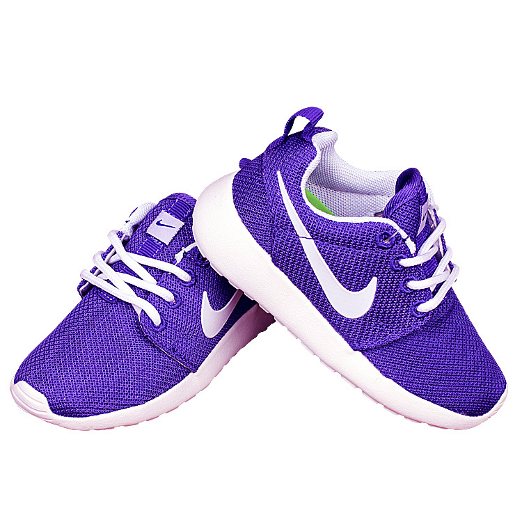 Kids Nike Roshe Run Purple White Shoes