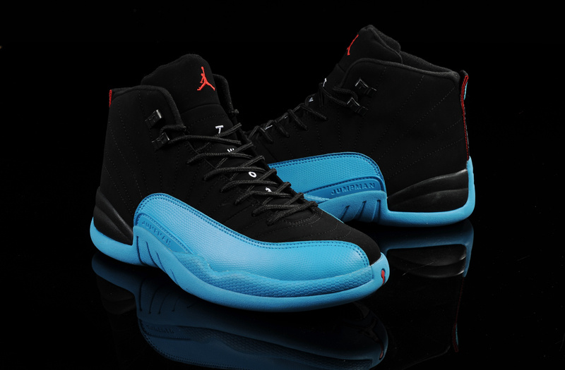 black and baby blue 12s