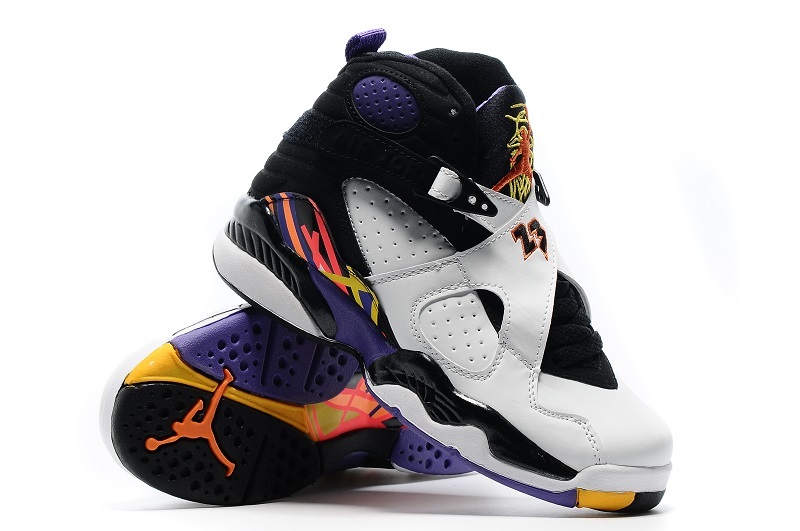 2016 Nike Air Jordan 8 Retro White Black Yellow Shoes