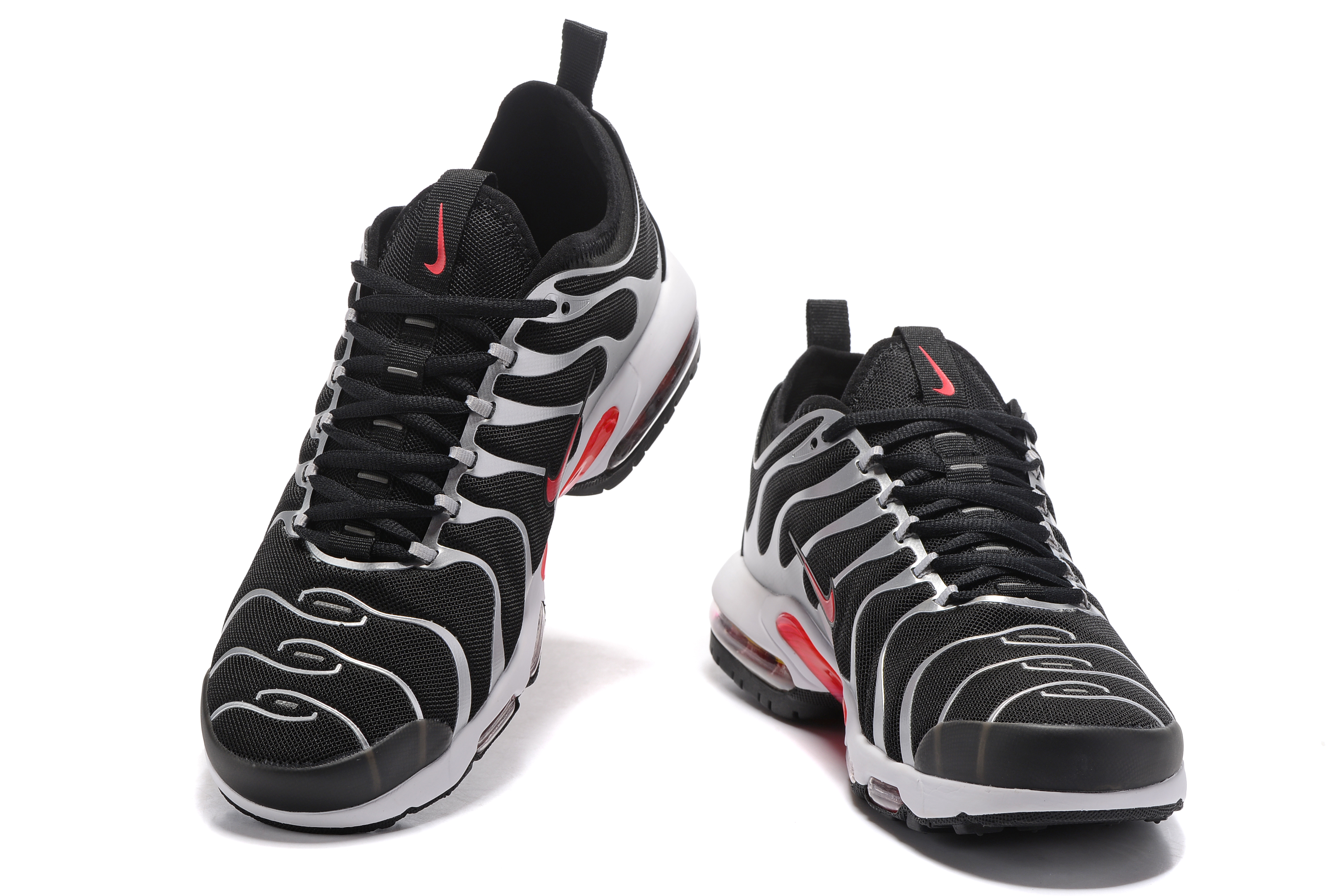 Women Nike Air Max Plus TN Black Silver Red Shoes