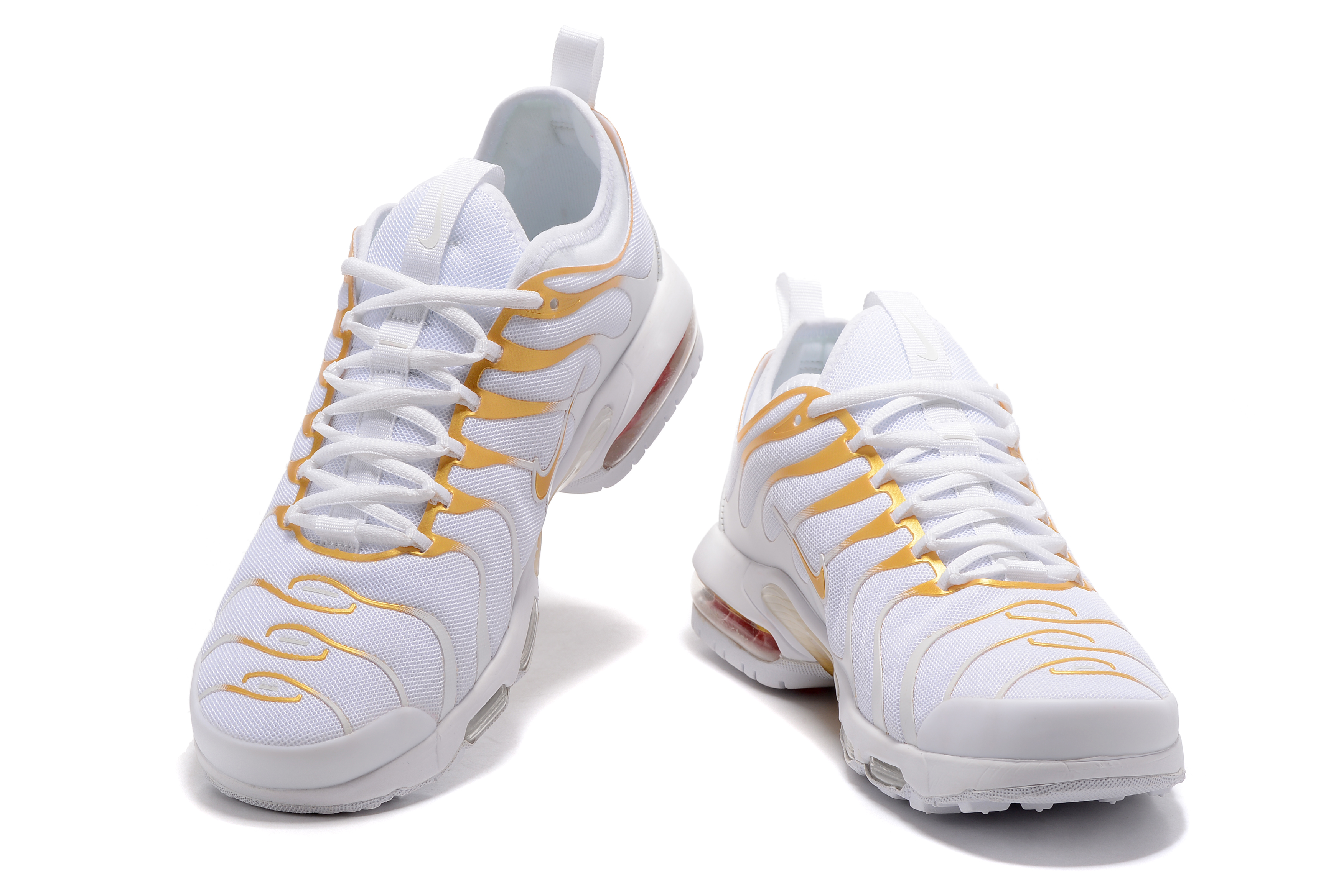 nike air max plus white and gold womens