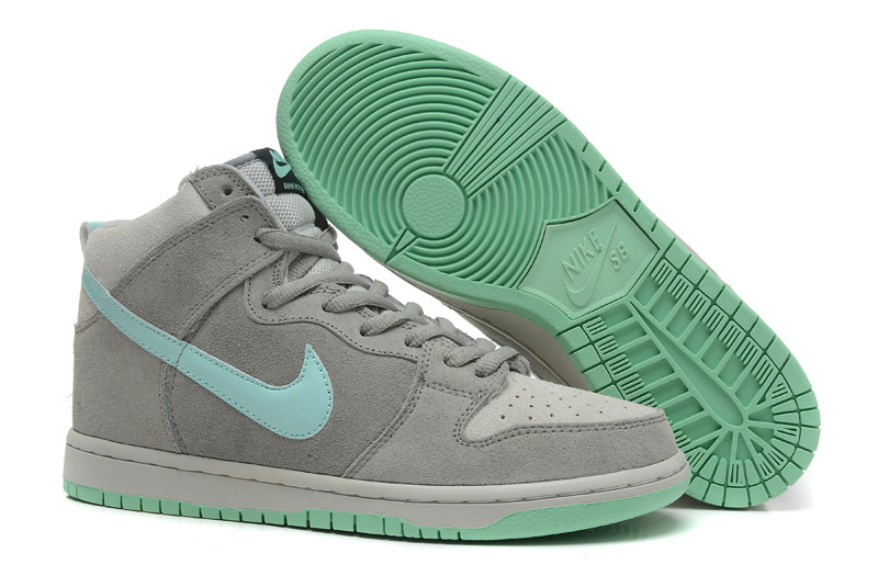 Women Nike Dunk High Grey Mint Shoes