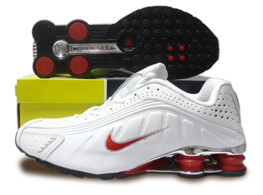 Mens Nike Shox R4 Shoes White Red