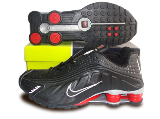 Mens Nike Shox R4 Shoes Black Red - Click Image to Close