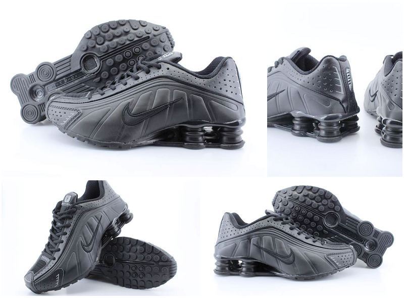 Mens Nike Shox R4 All Black Shoes