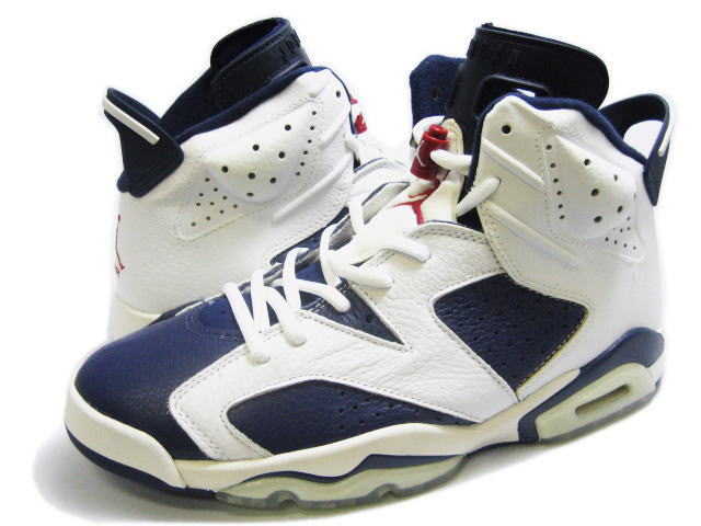 Midnight Nike Air Jordan 6 Retro Olympic White Blue Shoes - Click Image to Close