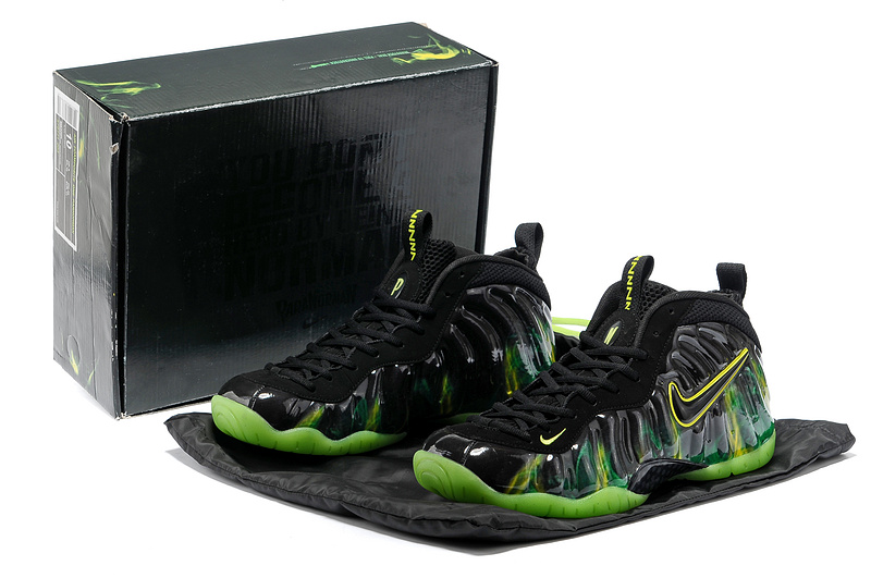 Nike Air Foamposite One Shooting Stars Black Green Shoes - Click Image to Close