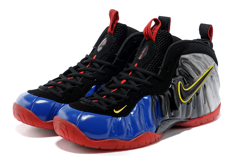 Nike Air Foamposite One Shooting Stars Black Grey Blue Red Shoes - Click Image to Close