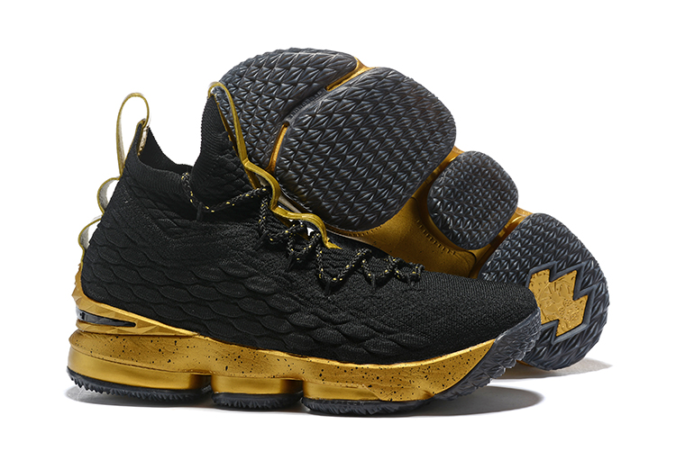 lebron 15 high black and gold